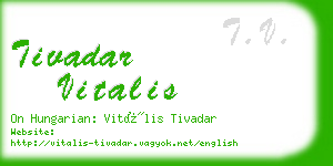 tivadar vitalis business card